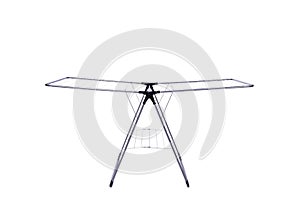 The collapsible clotheshorse isolated on the white background photo