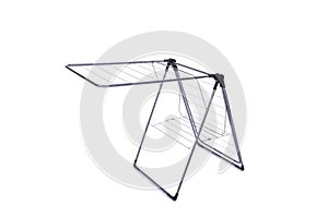 The collapsible clotheshorse isolated on the white background photo