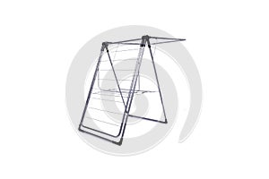 The collapsible clotheshorse isolated on the white background