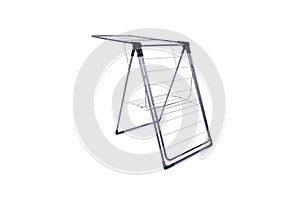 The collapsible clotheshorse isolated on the white background photo