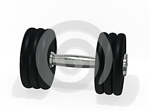 Collapsible dumbbell with rubber coated disks 3d rendering