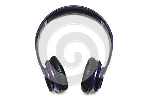 A collapsible purple wireless headphone