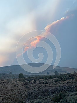 Collapsing Pyrocumulus Plume seen near Susanville, CA photo