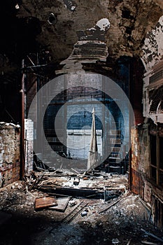 Collapsing Stage - Abandoned Paramount Theater - Youngstown, Ohio
