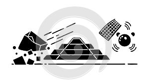 Collapsing Structure, Disaster and Destruction, vector design Generative AI