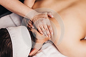 Collar massage - stimulates the blood supply to the brain and microcirculation of blood in the problem area