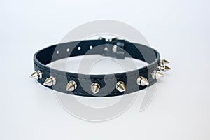 collar with spines. black with spines photo