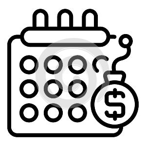 Collateral calendar icon outline vector. Marketing loan