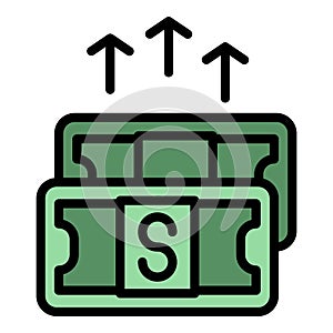 Collateral cash icon vector flat