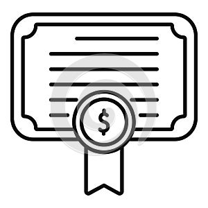 Collateral certificate icon outline vector. Finance credit help