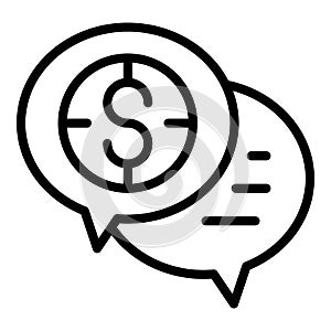 Collateral chat icon outline vector. Bank loan