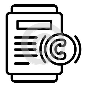 Collateral copyright icon outline vector. Loan payment