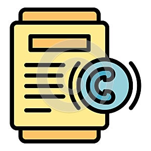 Collateral copyright icon vector flat