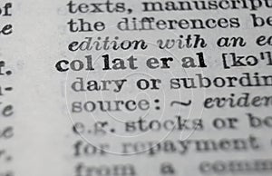 Collateral dictionary definition close-up