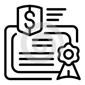 Collateral diploma icon outline vector. Loan bank