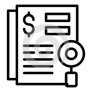 Collateral document icon outline vector. Loan marketing