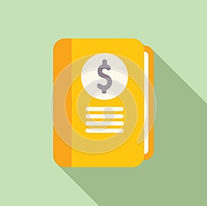 Collateral folder icon flat vector. Tax money form