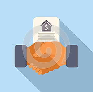 Collateral handshake agreement icon flat vector. Planning help