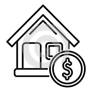 Collateral house buy icon outline vector. Bank support finance