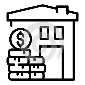 Collateral house icon outline vector. Bank payment