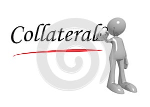 Collateral with man on white