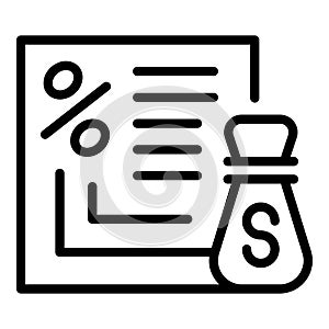 Collateral percent icon outline vector. Marketing loan