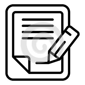Collateral signing icon outline vector. Real tax