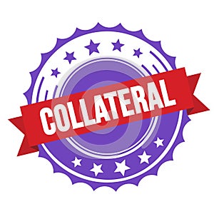 COLLATERAL text on red violet ribbon stamp