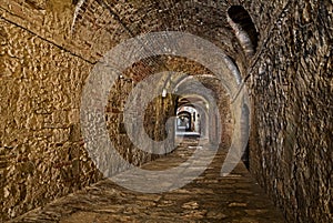 Colle di Val d\'Elsa, Siena, Tuscany, Italy: the ancient covered alley Via delle Volte photo