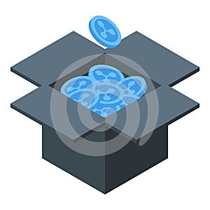Collect crypto icon, isometric style
