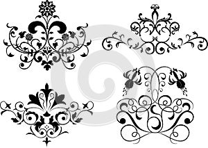 Collect element for design, set flower, vector