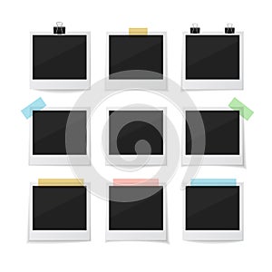 Collect moments. Set of sticked down vector photos photo