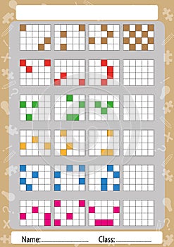 Collect patterns in the first, second and third part, worksheet for kids
