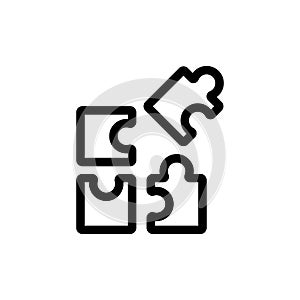 Collect the puzzle icon vector. Isolated contour symbol illustration