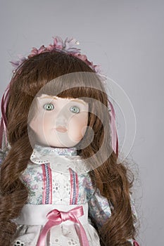 Collectable Porcelain doll on white