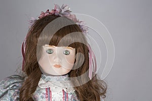 Collectable Porcelain doll on white