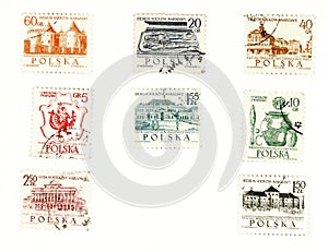 Collectible postage stamps from Poland photo