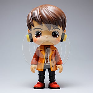 Collectible Vinyl Toy: David In Orange Shirt With Headphones