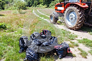 Collecting garbage bags