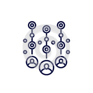 collecting user data line icon