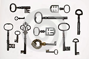 A Collection of 13 interesting Antique Keys