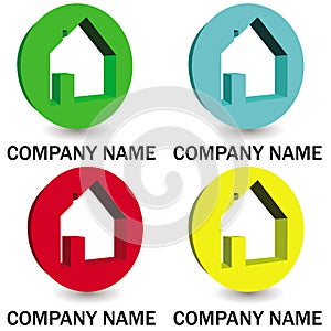 Collection of 3D logos for real estate