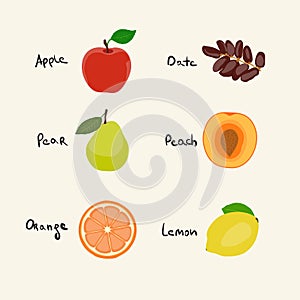 Collection of 6 Fruits icons