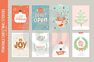 Collection of 8 Christmas gift tags and cards