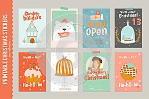 Collection of 8 Christmas gift tags and cards