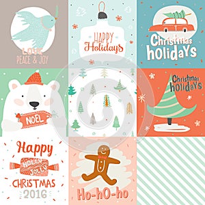 Collection of 9 Christmas gift tags and cards