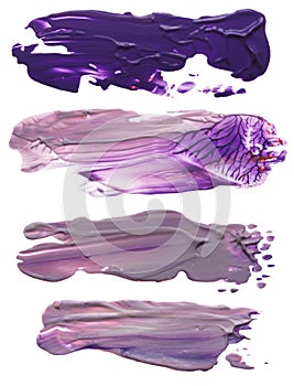 Collection of abstract acrylic brush strokes blots