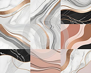Collection of Abstract Marble Backgrounds: A Visual Harmony AI Image photo