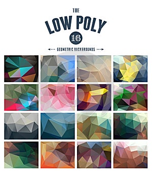 Collection of abstract polygonal backgrounds