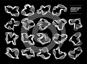 Collection of abstract shape dynamic line border logo design